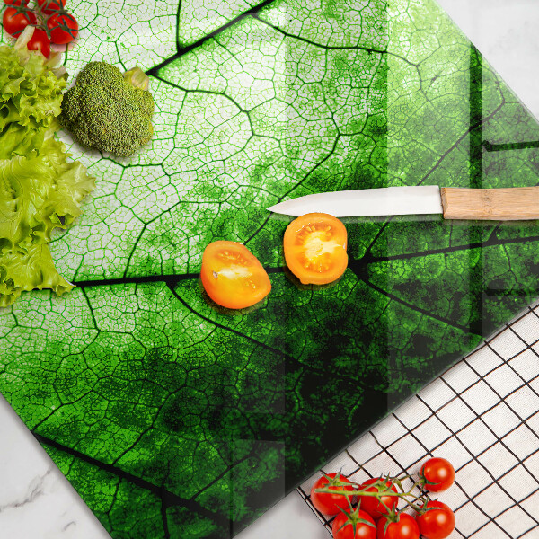 Protetor de fogão de vidro Nervuras decorativas das folhas