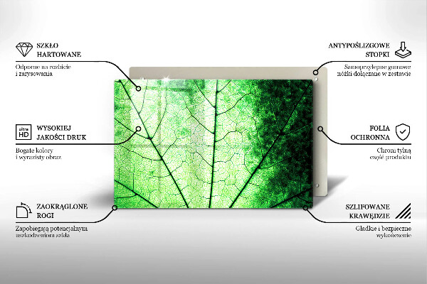 Protetor de fogão de vidro Nervuras decorativas das folhas