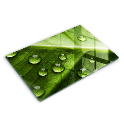 Protetor de fogão de vidro Orvalho e folha da natureza