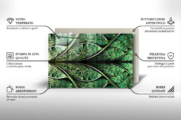 Protetor para fogão de vidro Estrutura das nervuras das folhas