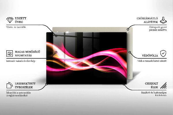 Protetor de fogão de vidro Fumaça neon abstrata
