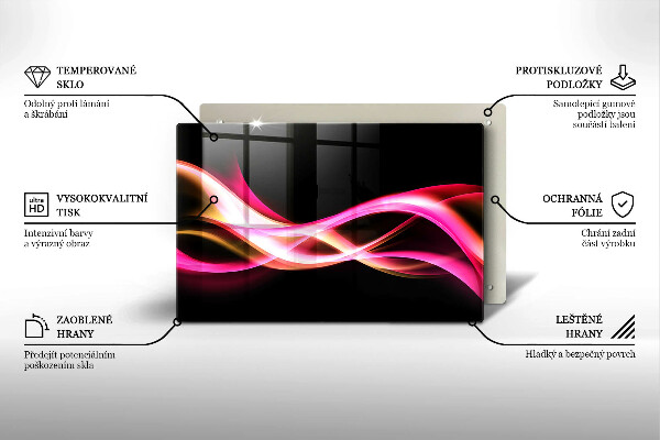 Protetor de fogão de vidro Fumaça neon abstrata