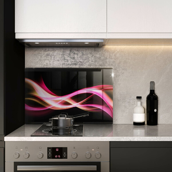 Protetor de fogão de vidro Fumaça neon abstrata