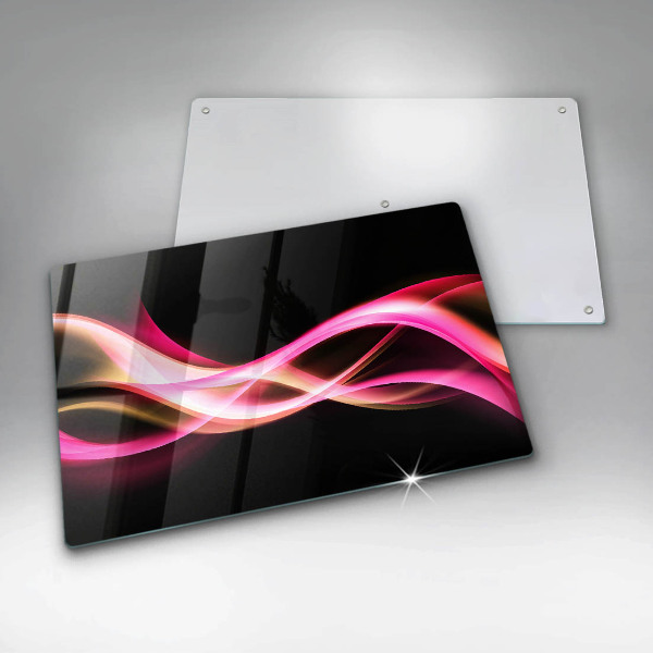 Protetor de fogão de vidro Fumaça neon abstrata