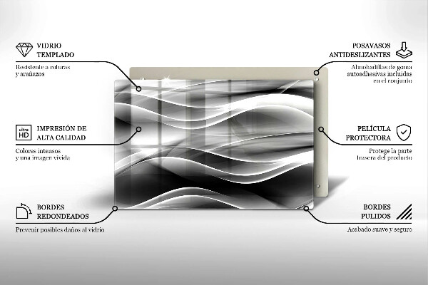 Cobertura placa vitrocerámica Linhas de fumaça abstratas