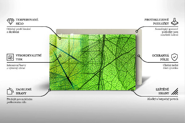 Protetor de fogão de vidro Natureza das nervuras das folhas