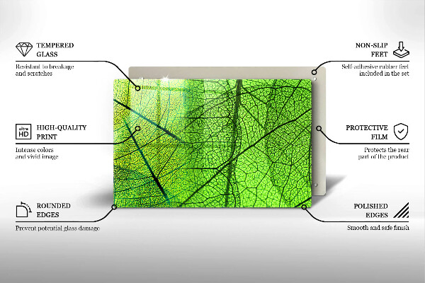 Protetor de fogão de vidro Natureza das nervuras das folhas