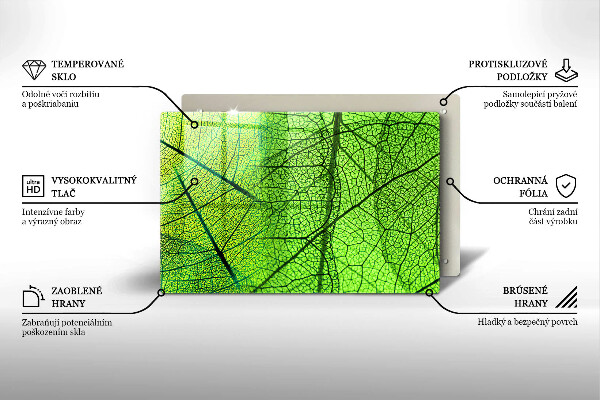 Protetor de fogão de vidro Natureza das nervuras das folhas