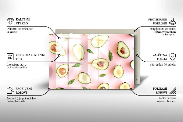Protetor de fogão de vidro Padrão de abacate