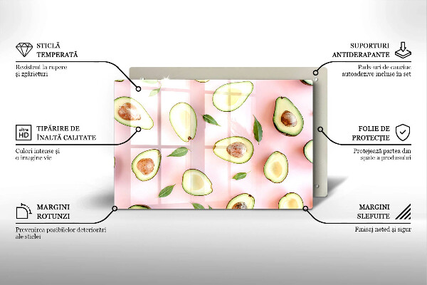 Protetor de fogão de vidro Padrão de abacate
