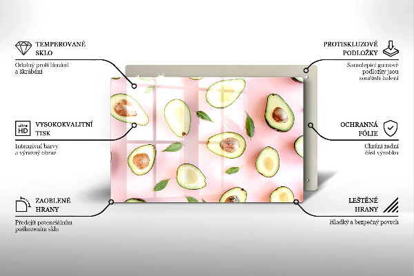 Protetor de fogão de vidro Padrão de abacate