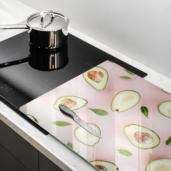 Protetor de fogão de vidro Padrão de abacate