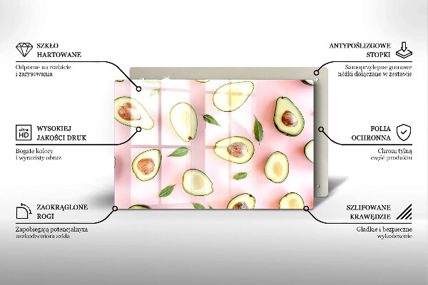 Protetor de fogão de vidro Padrão de abacate