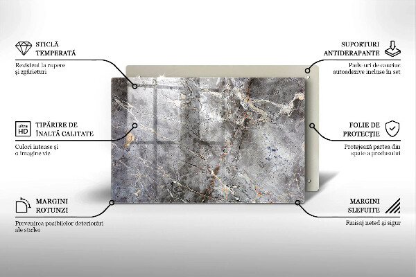 Protetor em vidro para fogão Textura de pedra