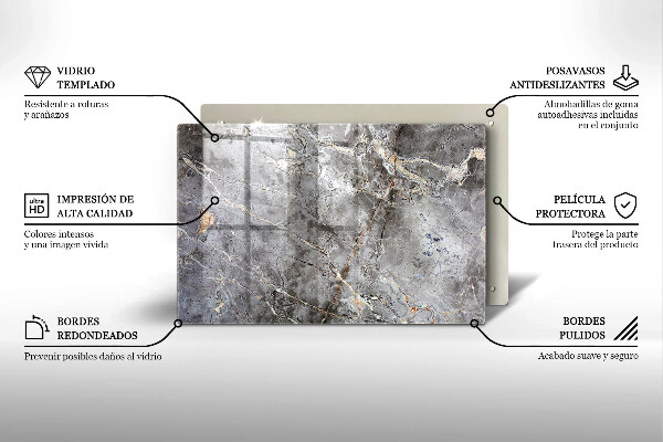 Protetor em vidro para fogão Textura de pedra