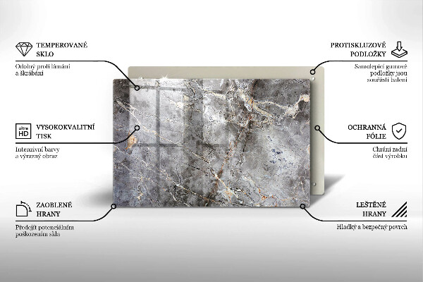 Protetor em vidro para fogão Textura de pedra