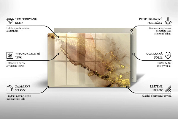 Protetor para fogão de vidro Ouro abstrato