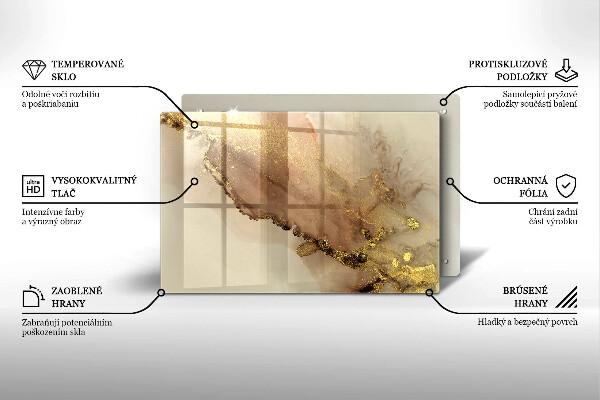 Protetor para fogão de vidro Ouro abstrato