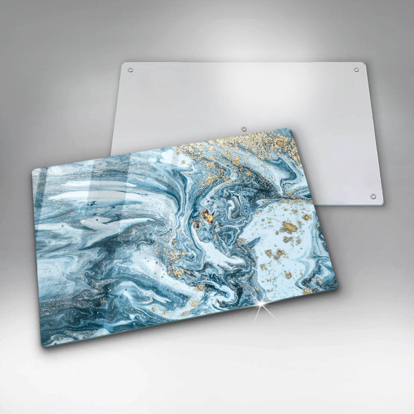 Protetor de fogão de vidro Estrutura com ouro