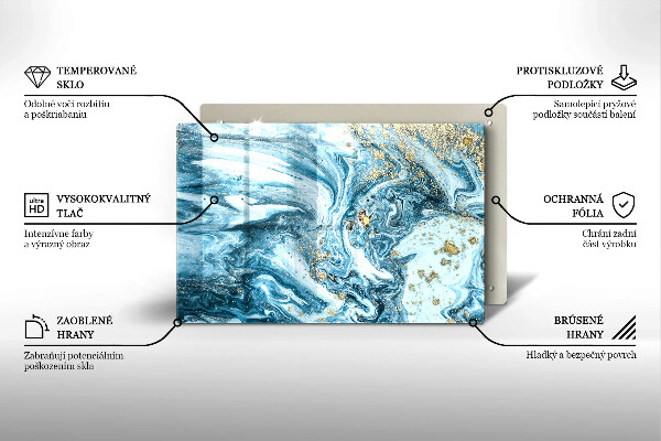 Protetor de fogão de vidro Estrutura com ouro