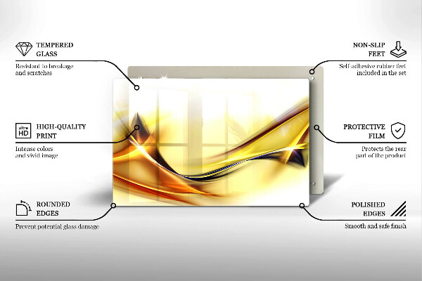 Protetor de fogão de vidro Linhas abstratas de luz