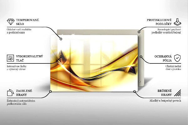 Protetor de fogão de vidro Linhas abstratas de luz
