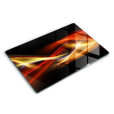 Protetor para fogão de vidro Fumaça e luz abstratas