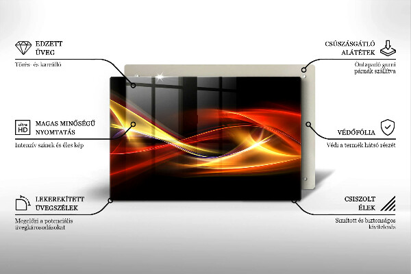 Protetor para fogão de vidro Fumaça e luz abstratas