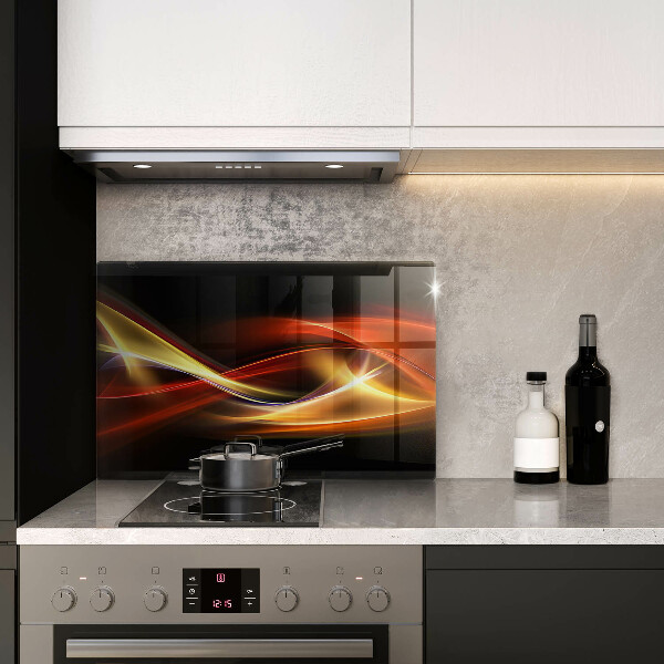 Protetor para fogão de vidro Fumaça e luz abstratas