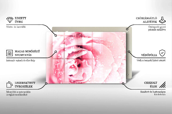 Cobertura placa vitrocerámica Gotas de orvalho e flor de rosa