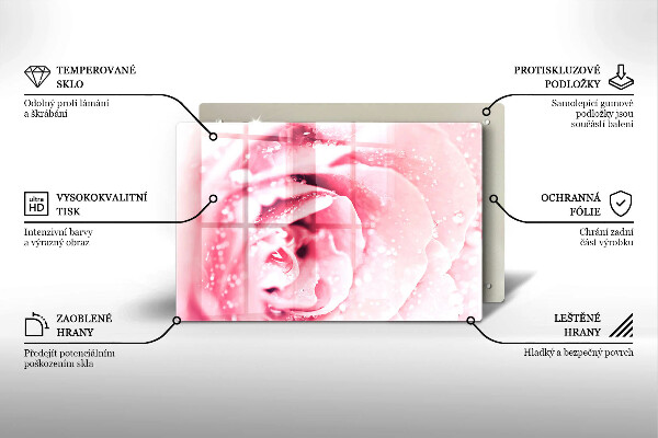 Cobertura placa vitrocerámica Gotas de orvalho e flor de rosa