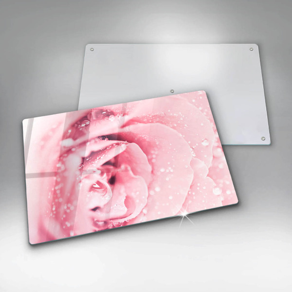 Cobertura placa vitrocerámica Gotas de orvalho e flor de rosa