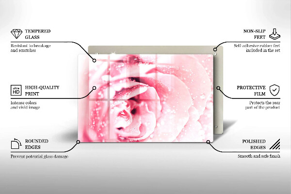 Cobertura placa vitrocerámica Gotas de orvalho e flor de rosa