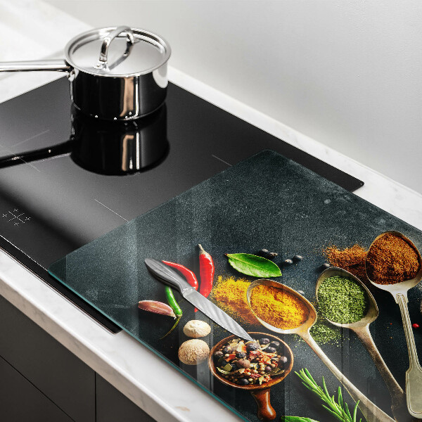 Protetor para fogão de vidro Colheres de tempero de cozinha