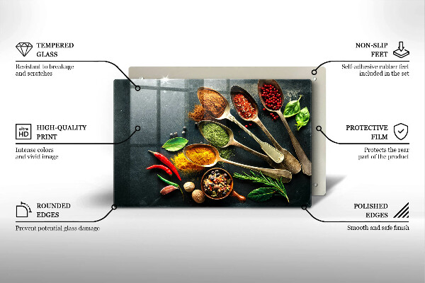 Protetor para fogão de vidro Colheres de tempero de cozinha