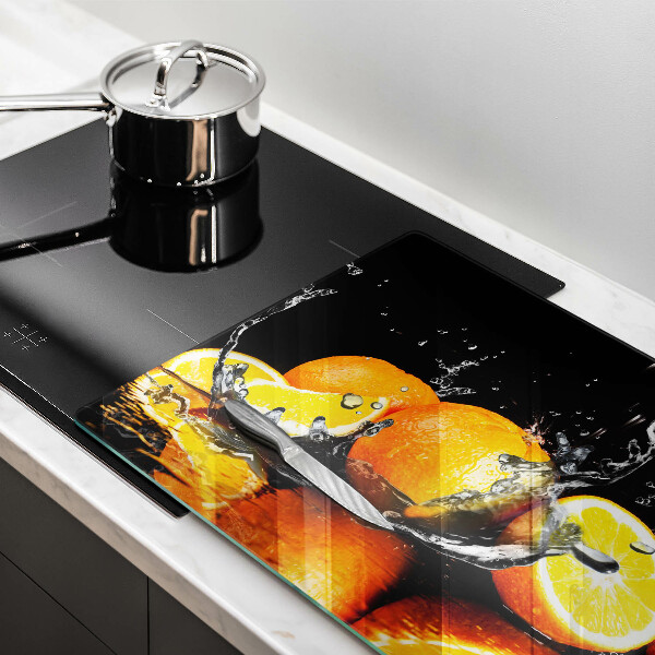 Cobertura placa vitrocerámica Fruta laranja suculenta