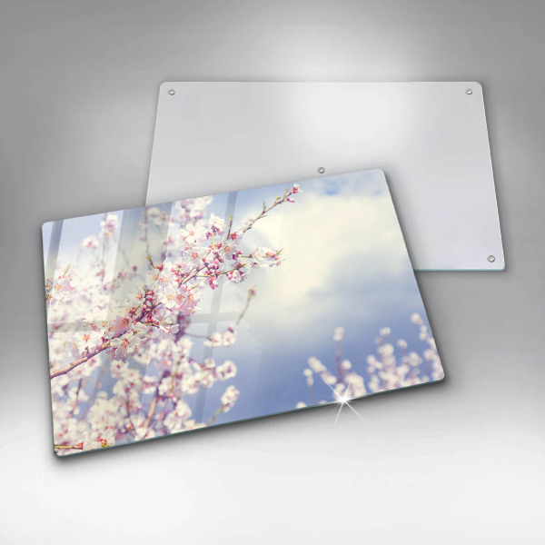 Protetor em vidro para fogão Árvore florida