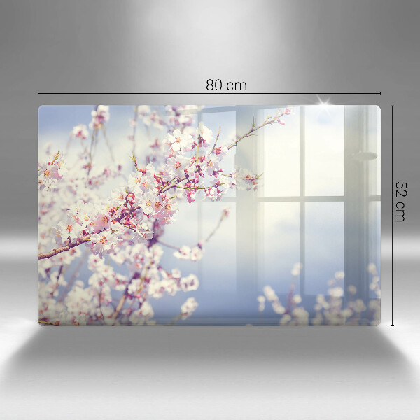 Protetor em vidro para fogão Árvore florida