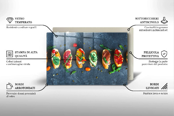 Protetor para fogão de vidro Sanduíches coloridos