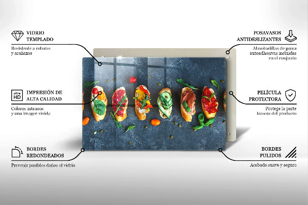Protetor para fogão de vidro Sanduíches coloridos