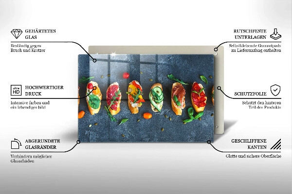 Protetor para fogão de vidro Sanduíches coloridos