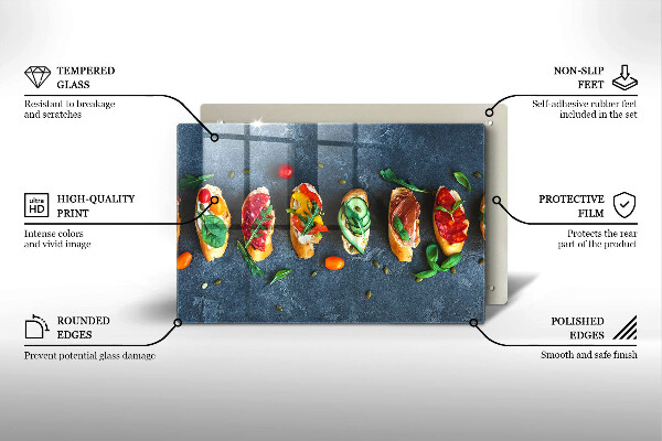 Protetor para fogão de vidro Sanduíches coloridos