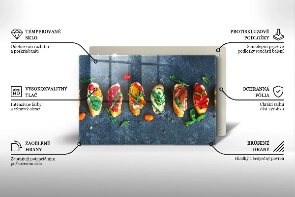 Protetor para fogão de vidro Sanduíches coloridos