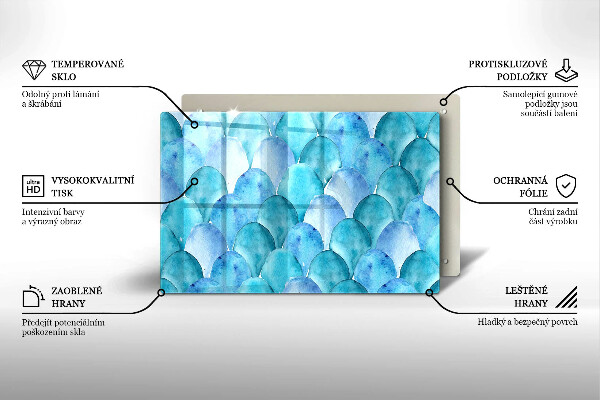 Protetor de fogão de vidro Escamas de aquarela