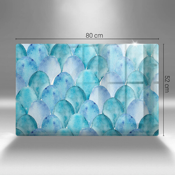 Protetor de fogão de vidro Escamas de aquarela