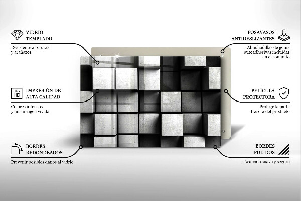 Protetor para fogão de vidro Fundo de geometria 3D