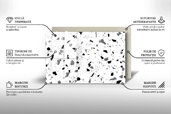 Protetor de fogão de vidro Grés decorativo