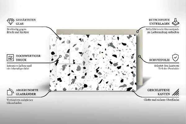 Protetor de fogão de vidro Grés decorativo