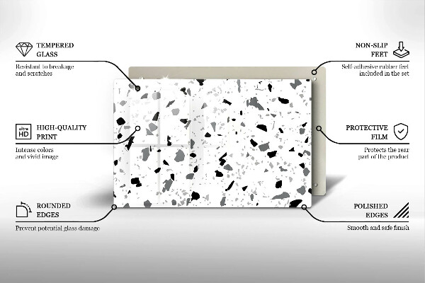 Protetor de fogão de vidro Grés decorativo