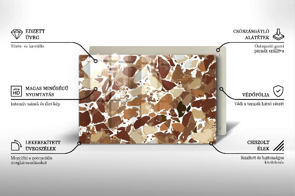 Protetor de fogão de vidro Pontos decorativos de pedra